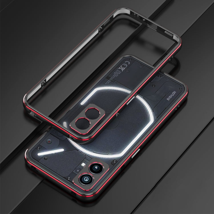 For Nothing Phone 1 Aurora Series Lens Protector + Metal Frame Protective Phone Case(Black Red) - Nothing Cases by buy2fix | Online Shopping UK | buy2fix