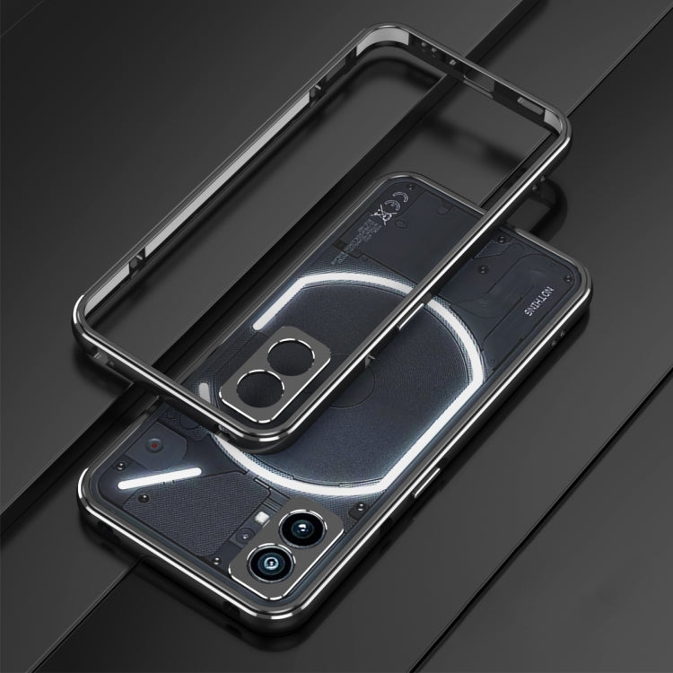 For Nothing Phone 1 Aurora Series Lens Protector + Metal Frame Protective Phone Case(Black Silver) - Nothing Cases by buy2fix | Online Shopping UK | buy2fix