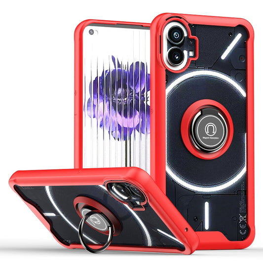 For Nothing Phone 1 Q Shadow 1 Series TPU + PC Phone Case with Ring Holder(Red) - Nothing Cases by buy2fix | Online Shopping UK | buy2fix