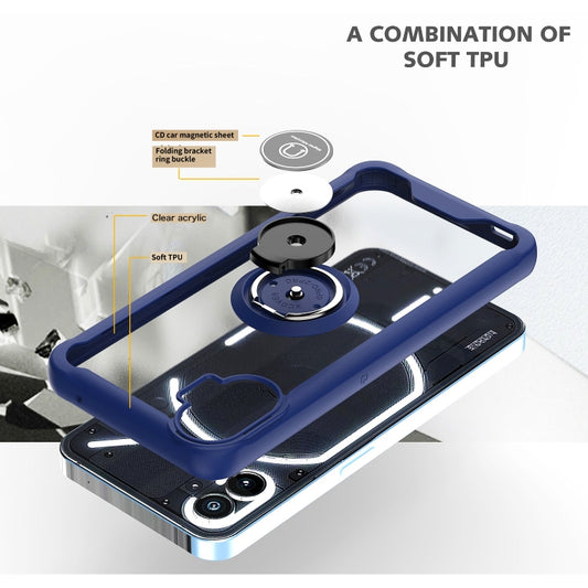For Nothing Phone 1 Q Shadow 1 Series TPU + PC Phone Case with Ring Holder(Green) - Nothing Cases by buy2fix | Online Shopping UK | buy2fix