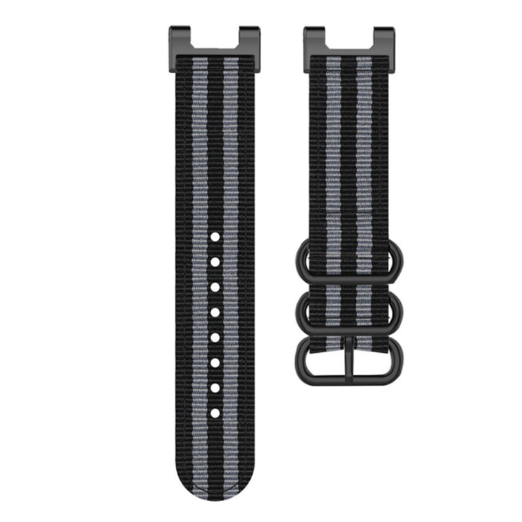 For Amazfit T-Rex / T-Rex Pro / Ares Three-ring Black Buckle Nylon Watch Band(Black Grey) - Watch Bands by buy2fix | Online Shopping UK | buy2fix