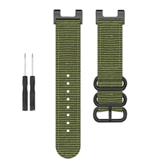 For Amazfit T-Rex / T-Rex Pro / Ares Three-ring Black Buckle Nylon Watch Band(Green) - Watch Bands by buy2fix | Online Shopping UK | buy2fix