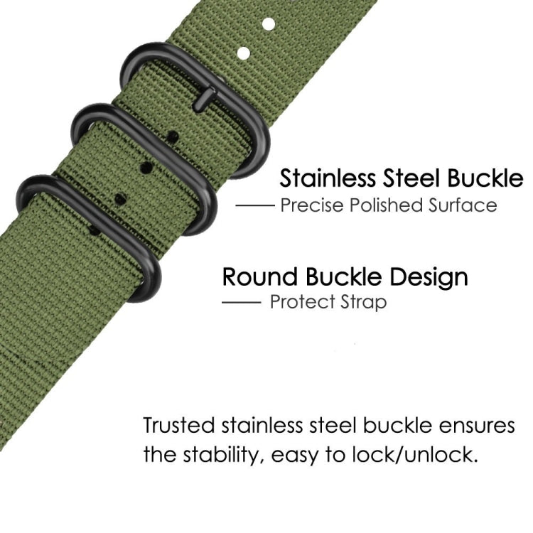 For Amazfit T-Rex / T-Rex Pro / Ares Three-ring Black Buckle Nylon Watch Band(Green) - Watch Bands by buy2fix | Online Shopping UK | buy2fix
