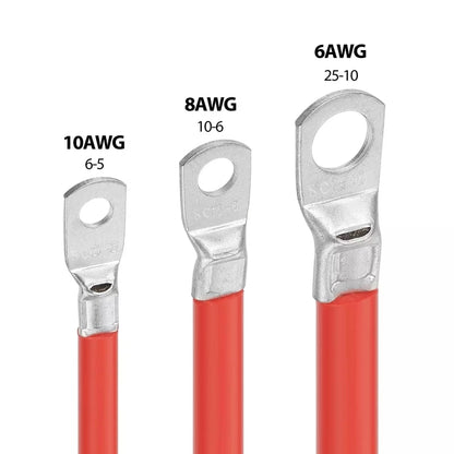 8AWG 10-6 Car 50cm Red + Black Pure Copper Battery Inverter Cable - Booster Cable & Clip by buy2fix | Online Shopping UK | buy2fix