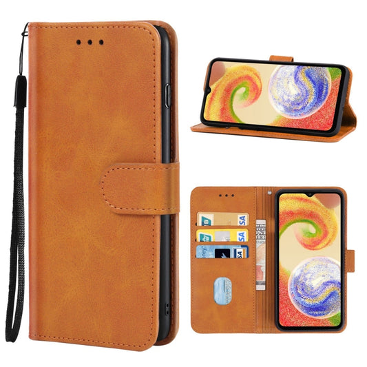 For Samsung Galaxy A04 Leather Phone Case(Brown) - Galaxy Phone Cases by buy2fix | Online Shopping UK | buy2fix