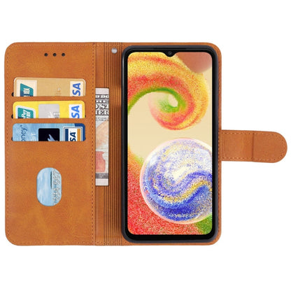 For Samsung Galaxy A04 Leather Phone Case(Brown) - Galaxy Phone Cases by buy2fix | Online Shopping UK | buy2fix