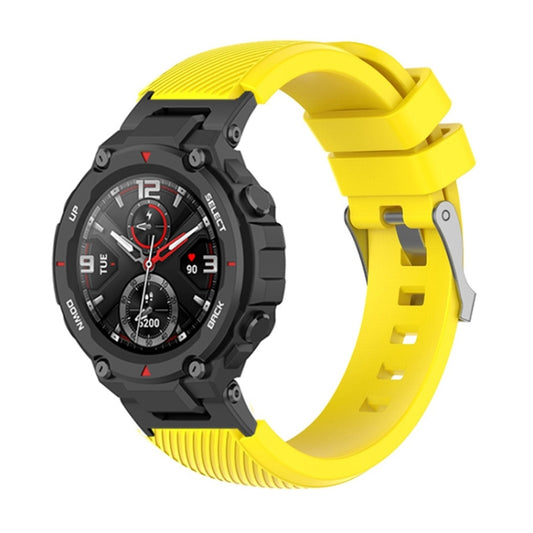 For Amazfit T-Rex / T-Rex Pro / Ares Twill Silicone Watch Band(Yellow) - Watch Bands by buy2fix | Online Shopping UK | buy2fix