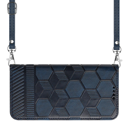 For Nothing Phone 1 Crossbody Football Texture Magnetic PU Phone Case(Dark Blue) - Nothing Cases by buy2fix | Online Shopping UK | buy2fix