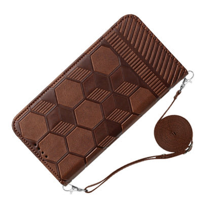 For Nothing Phone 1 Crossbody Football Texture Magnetic PU Phone Case(Brown) - Nothing Cases by buy2fix | Online Shopping UK | buy2fix