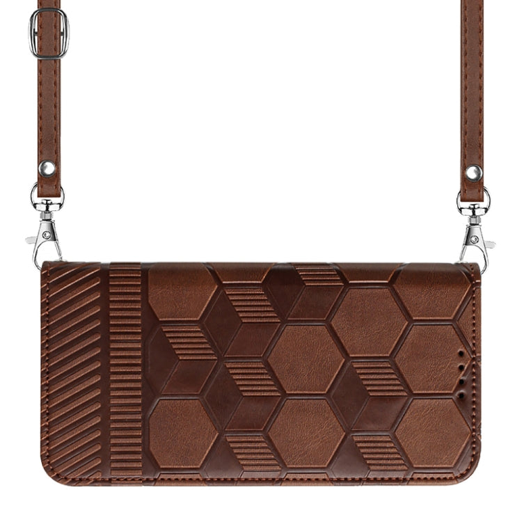 For Nothing Phone 1 Crossbody Football Texture Magnetic PU Phone Case(Brown) - Nothing Cases by buy2fix | Online Shopping UK | buy2fix