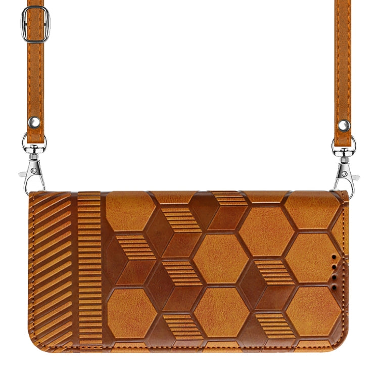 For Nothing Phone 1 Crossbody Football Texture Magnetic PU Phone Case(Khaki) - Nothing Cases by buy2fix | Online Shopping UK | buy2fix