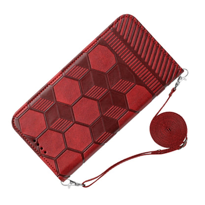 For Nothing Phone 1 Crossbody Football Texture Magnetic PU Phone Case(Red) - Nothing Cases by buy2fix | Online Shopping UK | buy2fix