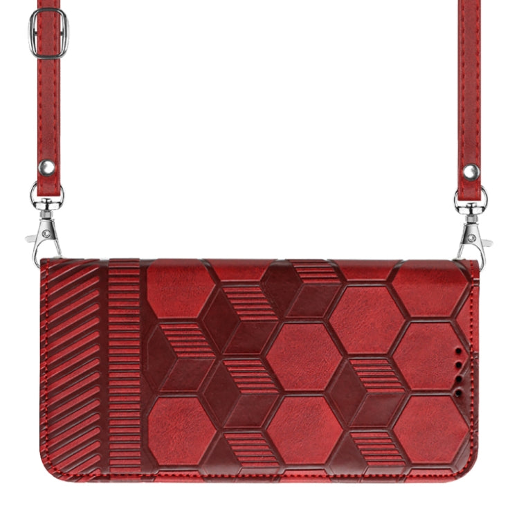 For Nothing Phone 1 Crossbody Football Texture Magnetic PU Phone Case(Red) - Nothing Cases by buy2fix | Online Shopping UK | buy2fix