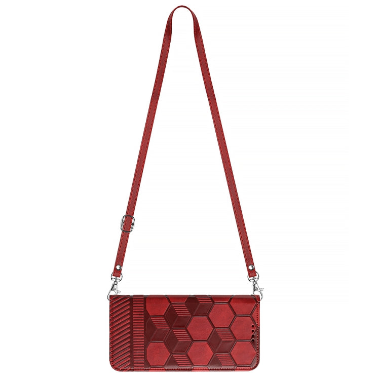 For Nothing Phone 1 Crossbody Football Texture Magnetic PU Phone Case(Red) - Nothing Cases by buy2fix | Online Shopping UK | buy2fix