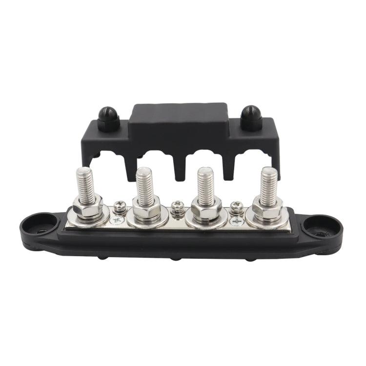 Black M8 Stud RV Ship High Current Power Distribution Terminal Block with Cover - Fuse by buy2fix | Online Shopping UK | buy2fix