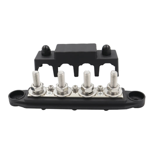 Black M8 Stud RV Ship High Current Power Distribution Terminal Block with Cover - Fuse by buy2fix | Online Shopping UK | buy2fix