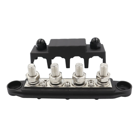 Black M10 Stud RV Ship High Current Power Distribution Terminal Block with Cover - Fuse by buy2fix | Online Shopping UK | buy2fix