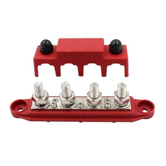 Red M10 Stud RV Ship High Current Power Distribution Terminal Block with Cover - Fuse by buy2fix | Online Shopping UK | buy2fix