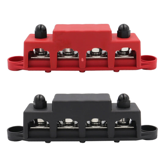 1 Pair Black & Red M8 Stud RV Ship High Current Power Distribution Terminal Block with Cover - Fuse by buy2fix | Online Shopping UK | buy2fix