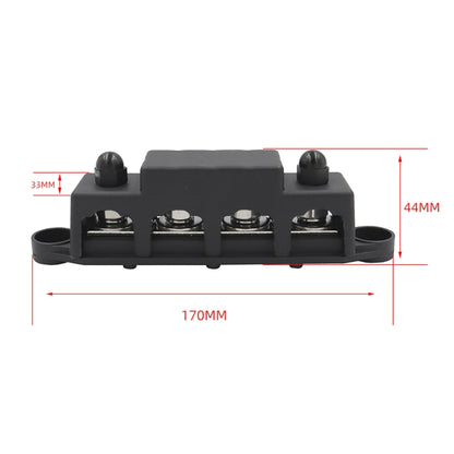 1 Pair Black & Red M8 Stud RV Ship High Current Power Distribution Terminal Block with Cover - Fuse by buy2fix | Online Shopping UK | buy2fix
