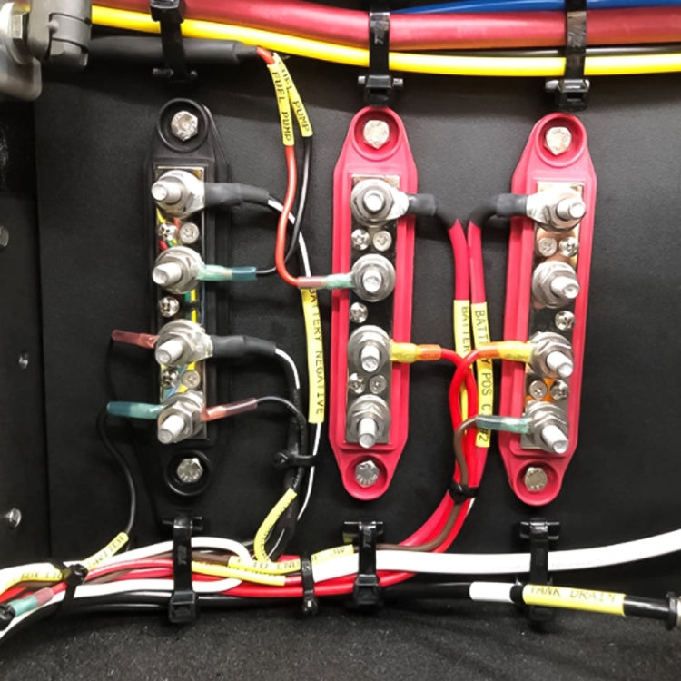1 Pair Black & Red M8 Stud RV Ship High Current Power Distribution Terminal Block with Cover - Fuse by buy2fix | Online Shopping UK | buy2fix