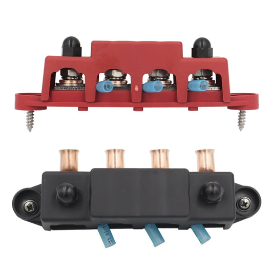Red M10 Stud RV Ship High Current Power Distribution Terminal Block with Accessories - Fuse by buy2fix | Online Shopping UK | buy2fix