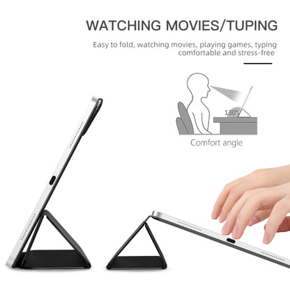 For iPad mini 6 / mini 2024 3-fold Double-sided Clip Buckle Magnetic Smart Tablet Case(Black) - iPad mini 6 Cases by buy2fix | Online Shopping UK | buy2fix