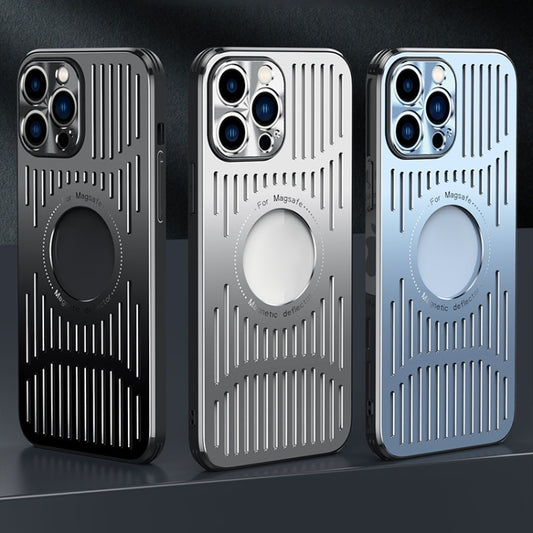 For iPhone 14 Pro Max Aluminum Alloy Magsafe Magnetic Cooling Phone Case (Silver) - iPhone 14 Pro Max Cases by buy2fix | Online Shopping UK | buy2fix