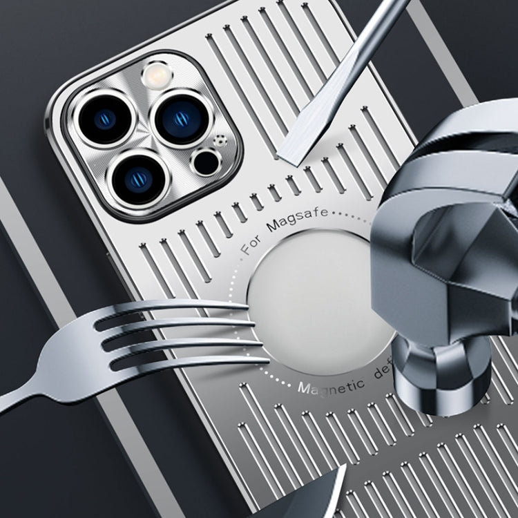 For iPhone 14 Pro Max Aluminum Alloy Magsafe Magnetic Cooling Phone Case (Silver) - iPhone 14 Pro Max Cases by buy2fix | Online Shopping UK | buy2fix