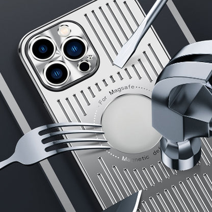 For iPhone 14 Pro Max Aluminum Alloy Magsafe Magnetic Cooling Phone Case (Silver) - iPhone 14 Pro Max Cases by buy2fix | Online Shopping UK | buy2fix
