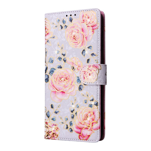 For Samsung Galaxy A13 4G / 5G Bronzing Painting RFID Leather Case(Pastoral Rose) by buy2fix