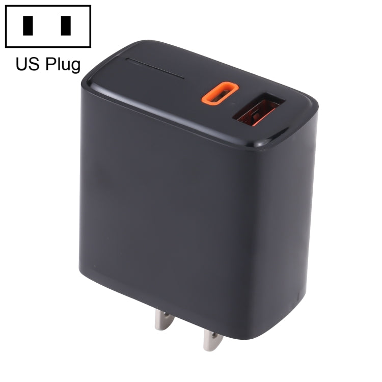 LZ-1130 PD 20W Type-C+QC 3.0 USB Fast Charger, Plug Type:US Plug(Black) - USB Charger by buy2fix | Online Shopping UK | buy2fix