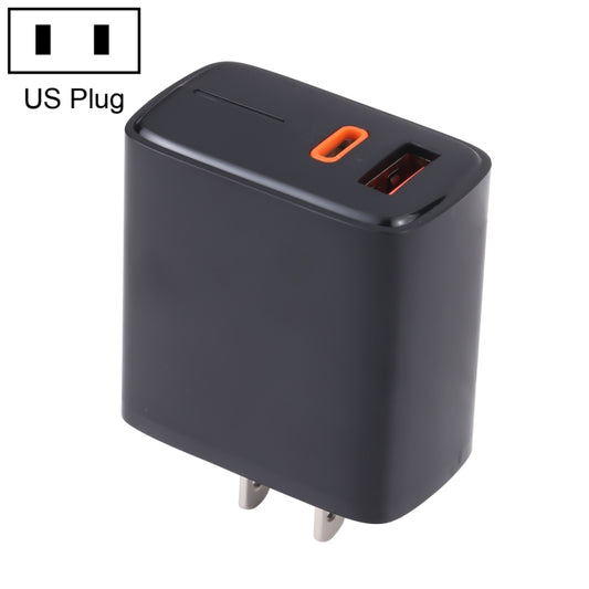 LZ-1130 PD 20W Type-C+QC 3.0 USB Fast Charger, Plug Type:US Plug(Black) - USB Charger by buy2fix | Online Shopping UK | buy2fix