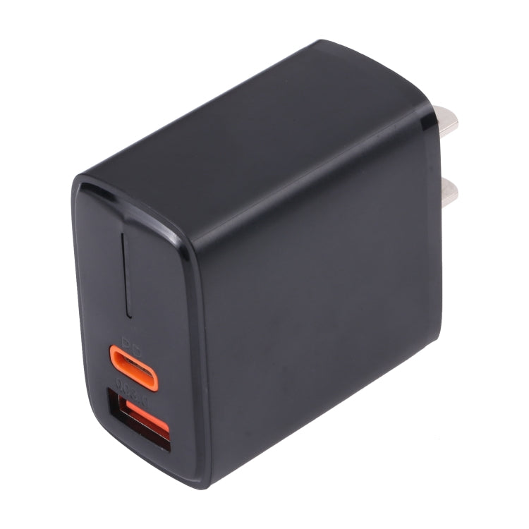 LZ-1130 PD 20W Type-C+QC 3.0 USB Fast Charger, Plug Type:US Plug(Black) - USB Charger by buy2fix | Online Shopping UK | buy2fix