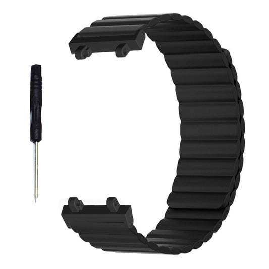 For Amazfit T-Rex 2 Silicone Magnetic Dual-color Watch Band(Black) - Watch Bands by buy2fix | Online Shopping UK | buy2fix