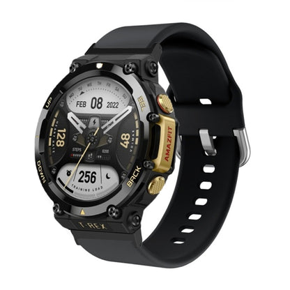 For Amazfit T-Rex 2 Silicone Reverse Buckle Watch Band(Black) - Watch Bands by buy2fix | Online Shopping UK | buy2fix