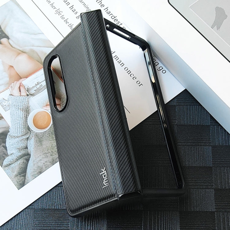 For Samsung Galaxy Z Fold4 5G IMAK Ruiyi Series Carbon Fiber PU + PC Phone Case(Black) - Galaxy Z Fold4 5G Cases by imak | Online Shopping UK | buy2fix