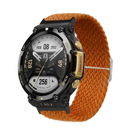 For Amazfit T-Rex 2 Adjustable Buckle Braided Nylon Watch Band(Orange) - Watch Bands by buy2fix | Online Shopping UK | buy2fix