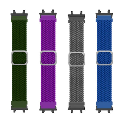 For Amazfit T-Rex 2 Adjustable Buckle Braided Nylon Watch Band(Grey) - Watch Bands by buy2fix | Online Shopping UK | buy2fix