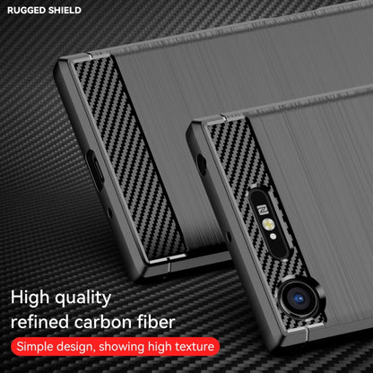 For Sony Xperia XZ1 Brushed Texture Carbon Fiber TPU Phone Case(Black) - Sony Cases by buy2fix | Online Shopping UK | buy2fix