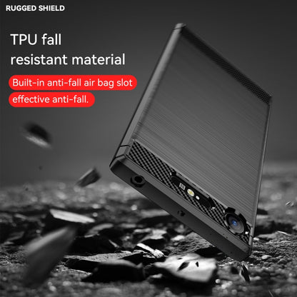 For Sony Xperia XZ1 Brushed Texture Carbon Fiber TPU Phone Case(Black) - Sony Cases by buy2fix | Online Shopping UK | buy2fix