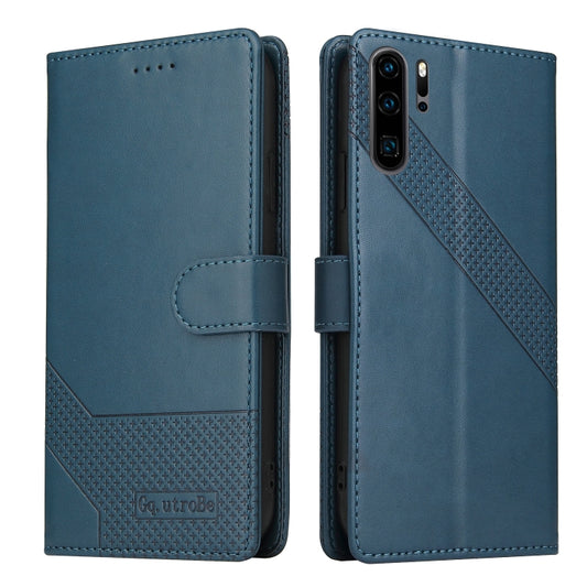 For Huawei P30 Pro GQUTROBE Skin Feel Magnetic Leather Phone Case(Blue) - Huawei Cases by GQUTROBE | Online Shopping UK | buy2fix