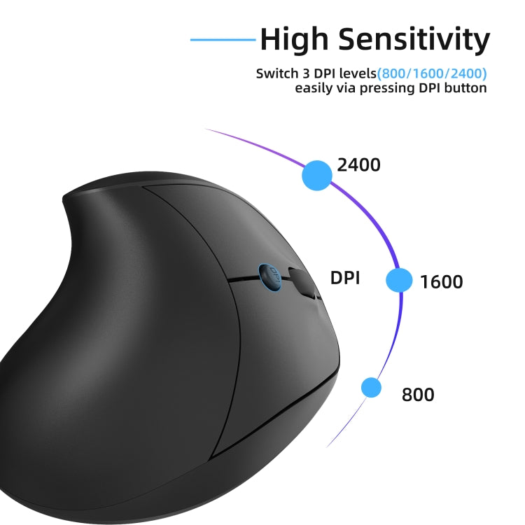 X10 2.4G Wireless Vertical Ergonomic Gaming Mouse(Black) by buy2fix