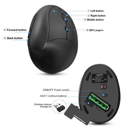 X10 2.4G Wireless Vertical Ergonomic Gaming Mouse(Black) by buy2fix