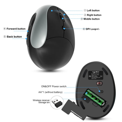 X10 2.4G Wireless Vertical Ergonomic Gaming Mouse(Grey) by buy2fix