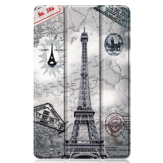 For Samsung Galaxy Tab S6 Lite P610 10.4 inch Colored Drawing Horizontal Flip Leather Case, with Three-folding Holder & Sleep / Wake-up Function(Eiffel Tower) - Tab S6 Lite P610 / P615 by buy2fix | Online Shopping UK | buy2fix