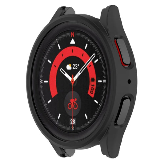 For Samsung Galaxy Watch5 Pro 45mm Half Coverage Hollowed PC Protective Case(Black) - Watch Cases by buy2fix | Online Shopping UK | buy2fix