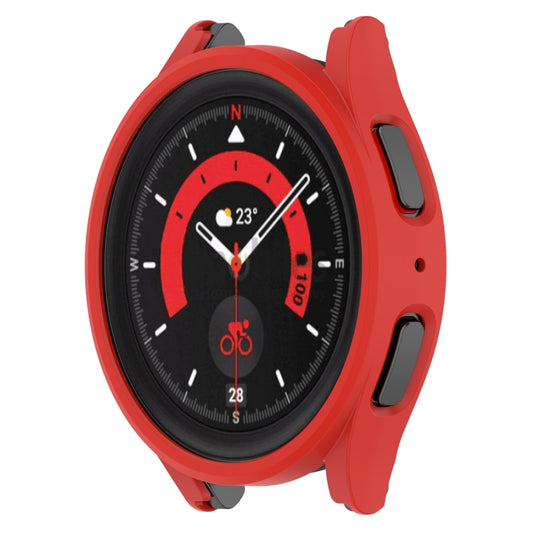 For Samsung Galaxy Watch5 Pro 45mm Half Coverage Hollowed PC Protective Case(Red) - Watch Cases by buy2fix | Online Shopping UK | buy2fix