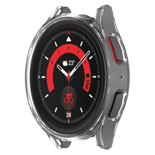 For Samsung Galaxy Watch5 Pro 45mm Half Coverage Hollowed PC Protective Case(Transparent White) - Watch Cases by buy2fix | Online Shopping UK | buy2fix