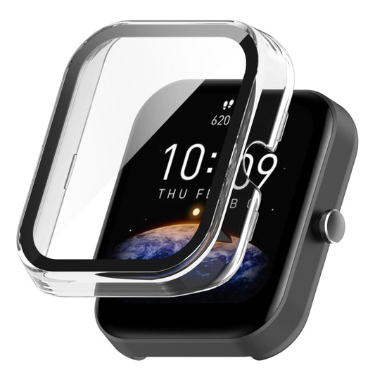 For Amazfit Bip3 / Bip3 Pro PC+ Toughened Film Fully Enclosed Protective Watch Case(Transparent White) - Watch Cases by buy2fix | Online Shopping UK | buy2fix